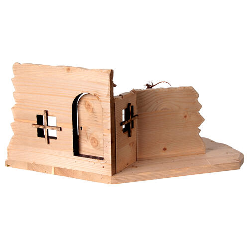 Scena osteria legno naturale presepe 10 cm Original Ulrich Valgardena 20x45x20 cm 5