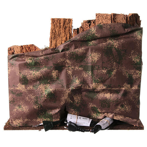Grotte mit Mühlrad und Dorf, für 10-cm-Krippe – 45 × 30 × 40 cm 4