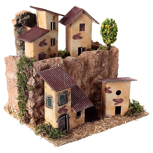 Petite bourgade sur colline 15x15x15 cm crèche 10-12 cm 3