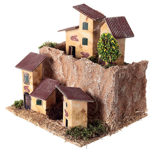 Piccolo borgo sulla collina 15x15x15 cm presepe 10-12 cm 2