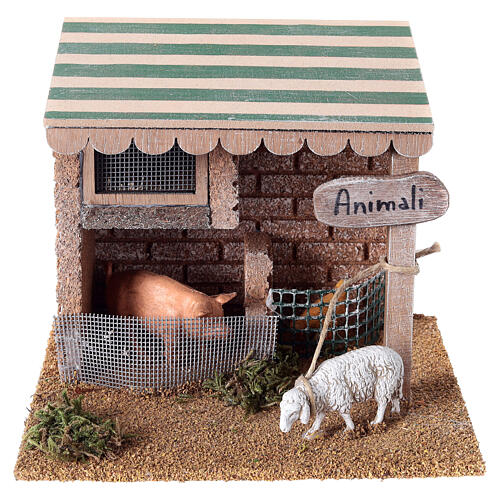 Chiosco animali 15x15x15 cm presepe 14 -16 cm 1