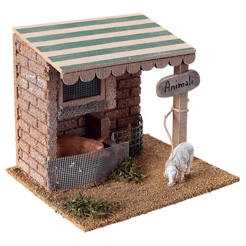 Kiosk ze zwierzętami, 15x15x15 cm, do szopki 14-16 cm 3