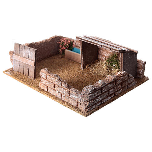 Empty pig enclosure for 14-16 cm Nativity Scene, 5x20x15 cm 2