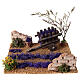 Lavender field with cart and basket for 14-16 cm Nativity Scene, 5x15x15 cm s1