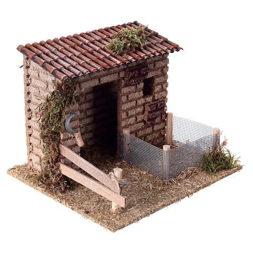 Empty stable for 14-16 cm Nativity Scene, 15x15x15 cm 3