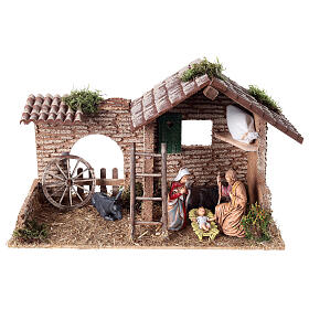 Stall aus Kork mit Geburt Christi von Moranduzzo, für 8–12-cm-Krippe – 20 × 30 × 15 cm