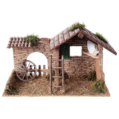 Stall aus Kork mit Geburt Christi von Moranduzzo, für 8–12-cm-Krippe – 20 × 30 × 15 cm 4