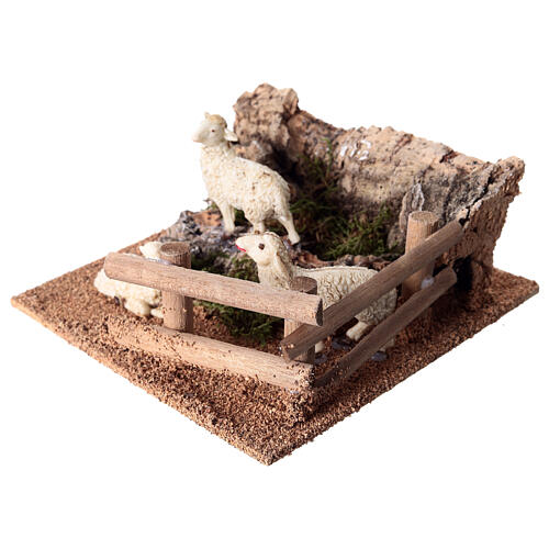 Moutons sur colline 5x15x15 cm crèche 14-16 cm 4