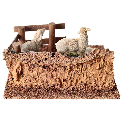 Pecore in collina 5x15x15 cm presepe 14-16 cm 5