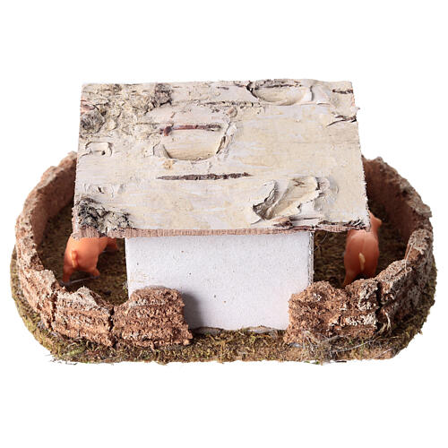 Recinto con maiali 10x15x15 cm presepe 14-16 cm 4