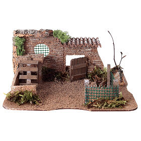Gallinero escena belén 12x25x20 cm figuras 14-16 cm