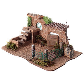 Gallinero escena belén 12x25x20 cm figuras 14-16 cm