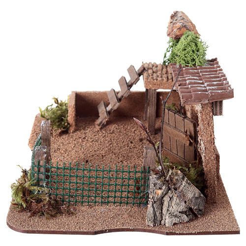 Gallinero escena belén 12x25x20 cm figuras 14-16 cm 4