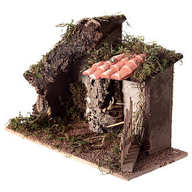 Cabane avec double toit 15x15x15 cm crèche 14-16 cm