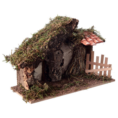 Stable with double roof 15x15x15 cm nativity scene 14-16 cm 3