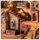 Neapolitan Nativity Scene setting for 10 cm figurines, lights and fountain, 50x50x35 cm s2