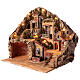 Neapolitan Nativity Scene setting for 10 cm figurines, lights and fountain, 50x50x35 cm s4