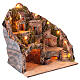 Neapolitan Nativity Scene setting for 10 cm figurines, lights and fountain, 50x50x35 cm s5
