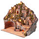 Belén napolitano para estatuas 10 cm iluminado con fuente 50x50x35 cm s3