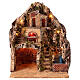 Illuminated Neapolitan Nativity Scene setting with oven and brook for 12 cm figurines, 50x35x30 cm s1