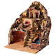 Crèche napolitaine éclairée four et ruisseau pour santons 12 cm 50x35x30 cm s4