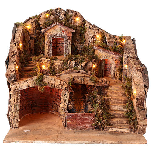 Old town for 10 cm Neapolitan Nativity Scene, 40x40x40 cm 1