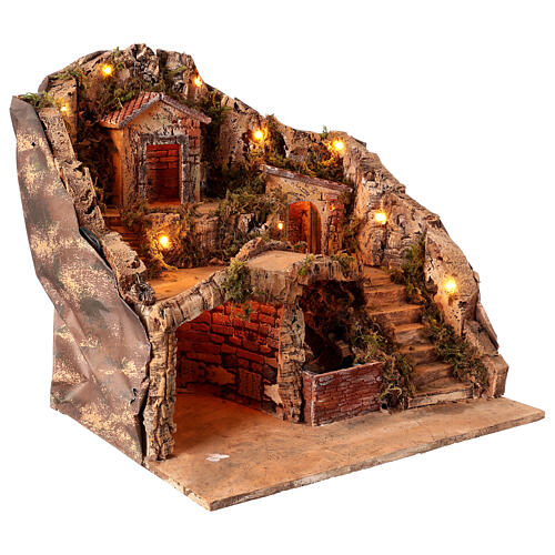 Old town for 10 cm Neapolitan Nativity Scene, 40x40x40 cm 3