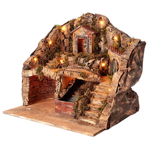 Old town for 10 cm Neapolitan Nativity Scene, 40x40x40 cm 4