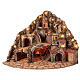 Village crèche 12 cm napolitaine liège fontaine four moulin 75x80x75 cm s1