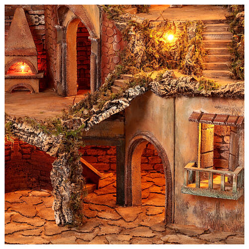 Scenografia wioski ze strumykiem i młynem, figury 10–12cm, 75×100×70 cm 4
