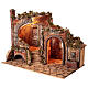 Ruined building for 8 cm Neapolitan Nativity Scene with fountain, cork and wood, 50x65x40 cm s5