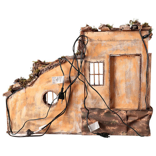 Scenografia ruin wioski do szopki, drewno, korek, z fontanną, 50x65x40 cm 6