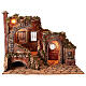 Neapolitan ruin nativity scene 8 cm cork wood with fountain 50x65x40 cm s1