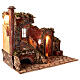 Neapolitan ruin nativity scene 8 cm cork wood with fountain 50x65x40 cm s3