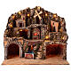 Nativity scene stable village 10 cm Neapolitan wood cork oven stream mill 55x60x40 cm s1