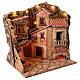 Presepe napoletano con fontana per statue 12 cm illuminato 55x55x40 cm s5