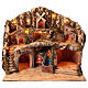 Crèche napolitaine pour santons 12 cm four ruisseau moulin 50x60x40 cm s1