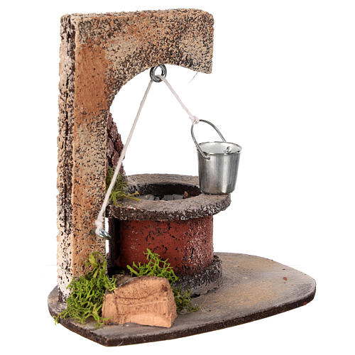 Brunnen unter Bogen, neapolitanische Krippe, für 10 cm Krippe – 15 × 15 × 10 cm 3