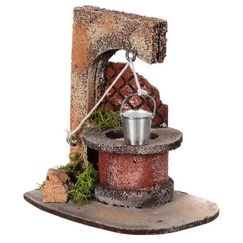 Cork well for 10 cm Neapolitan Nativity Scene, 15x15x10 cm 2