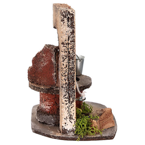 Pozzo presepe 10 cm napoletano sughero dipinto 15x15x10 cm 4