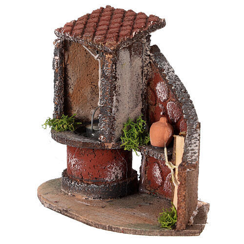 Setting with well and shelf for 8-10 cm Neapolitan Nativity Scene, 15x15x10 cm 2