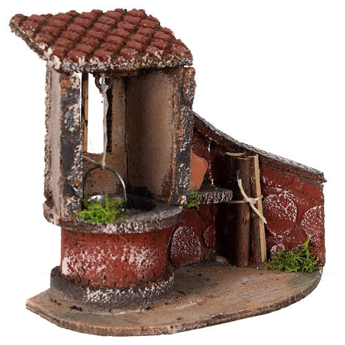 Otoczenie ze studnią i półką, szopka neapolitańska 8-10 cm, 15x15x10 cm 3