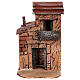 Nativity scene house 4 cm Neapolitan cork wood 15x10x10 cm s1