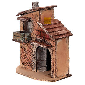 Maisonnette deux étages crèche napolitaine 6 cm 15x15x8 cm
