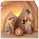 "Altea" stable with painted "Rudolf" Nativity, set of 3, Val Gardena wood with LED s2