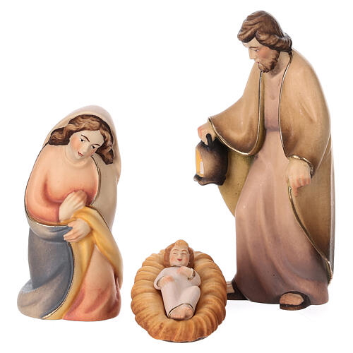Crèche Altea bois Val Gardena Nativité Rudolf 3 pcs colorée LED 3