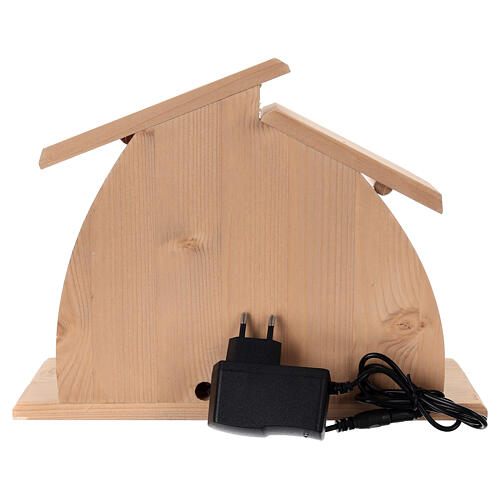 Crèche Altea bois Val Gardena Nativité Rudolf 3 pcs colorée LED 8