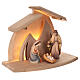 Presepe Altea legno Valgardena natività Rudolf 3 pezzi colorato LED s5