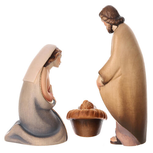 Altea wooden nativity scene Valgardena nativity Rudolf 3 pieces colored LED 7