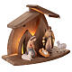 "Rudolf" Nativity of 12 cm with "Altea" stable, Val Gardena wooden Nativity Scene with LED s5